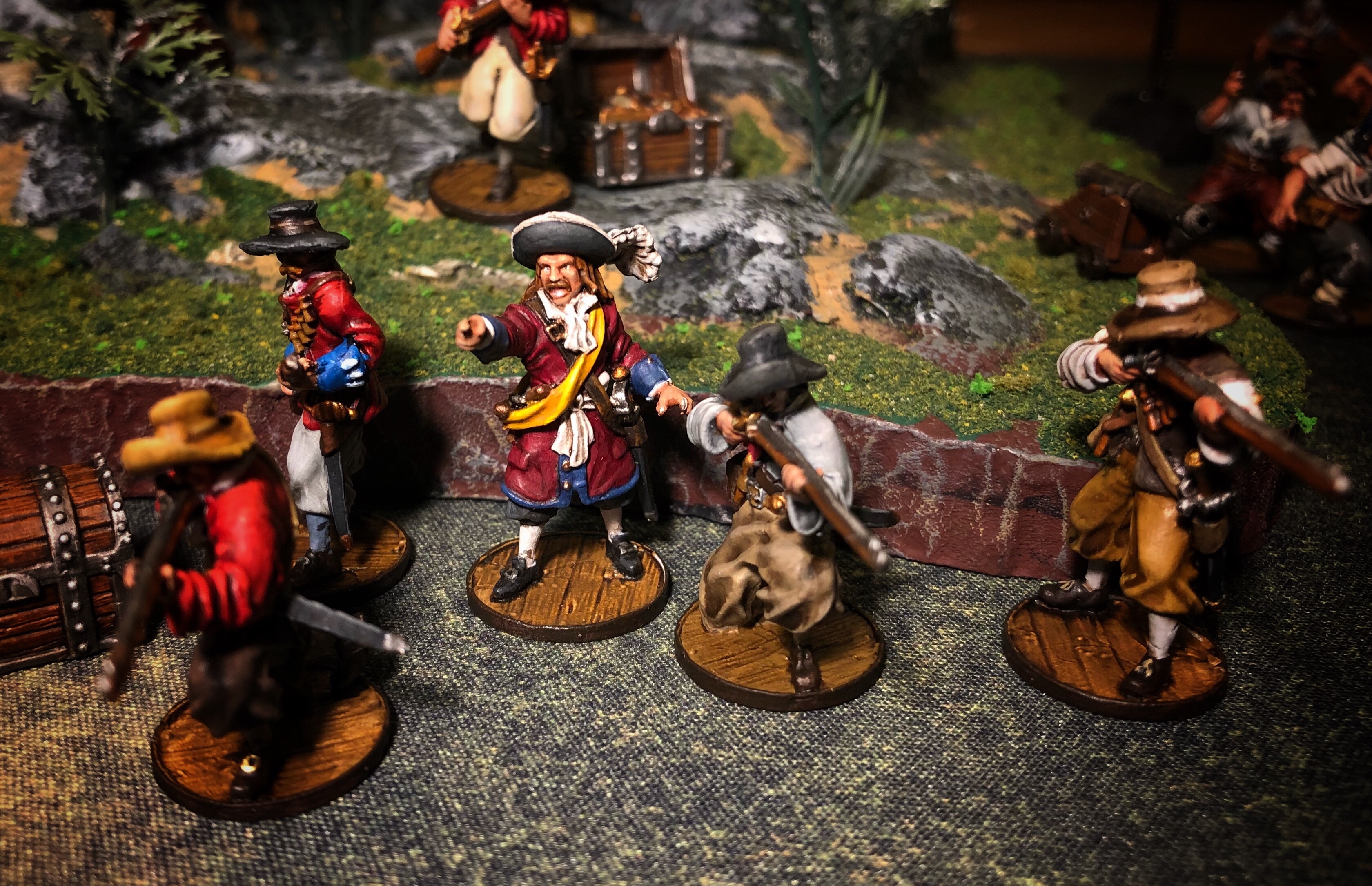 English Buccaneer commander model for Blood & Plunder