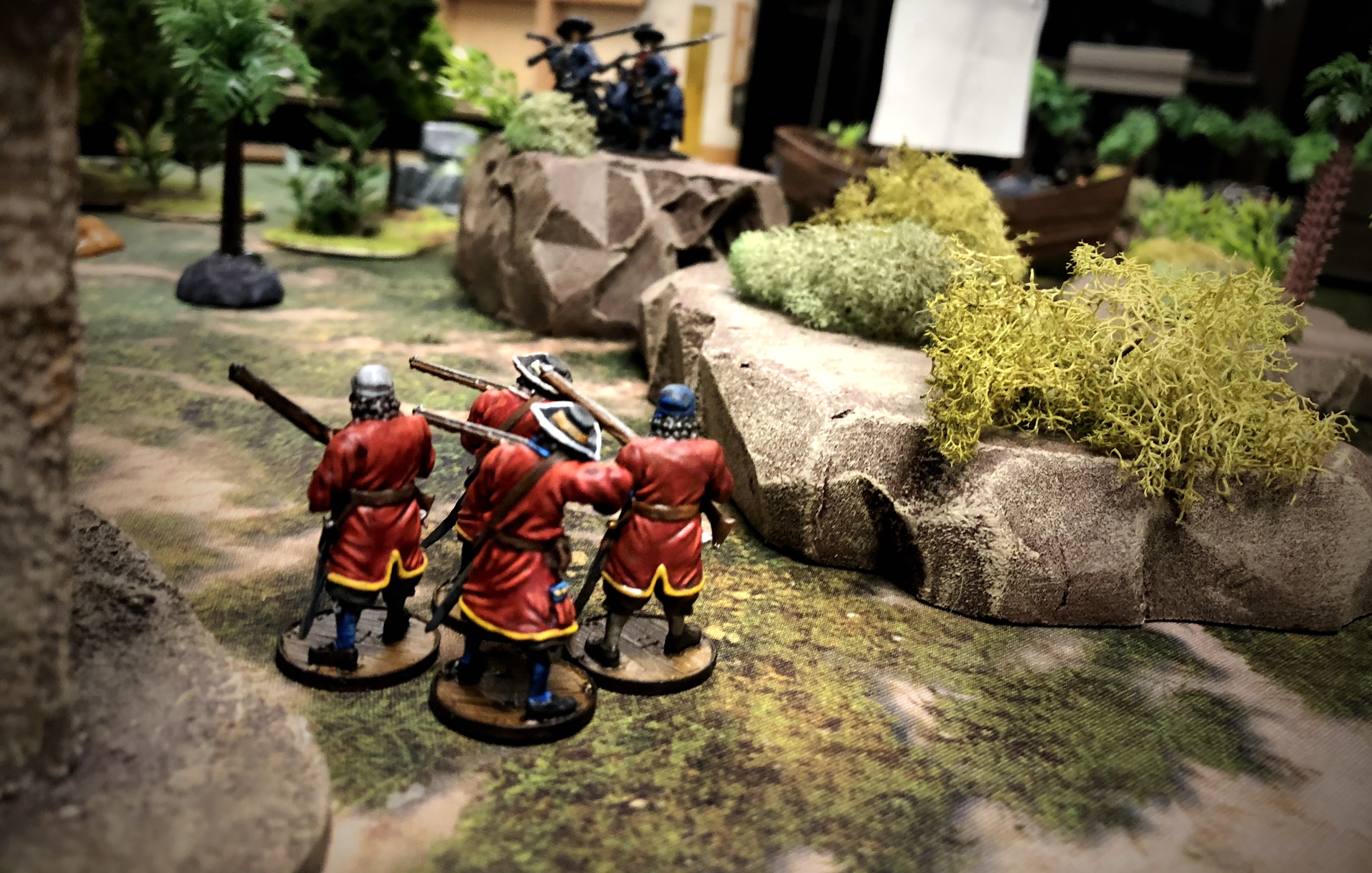 Blood & Plunder English Militia on a battle board.