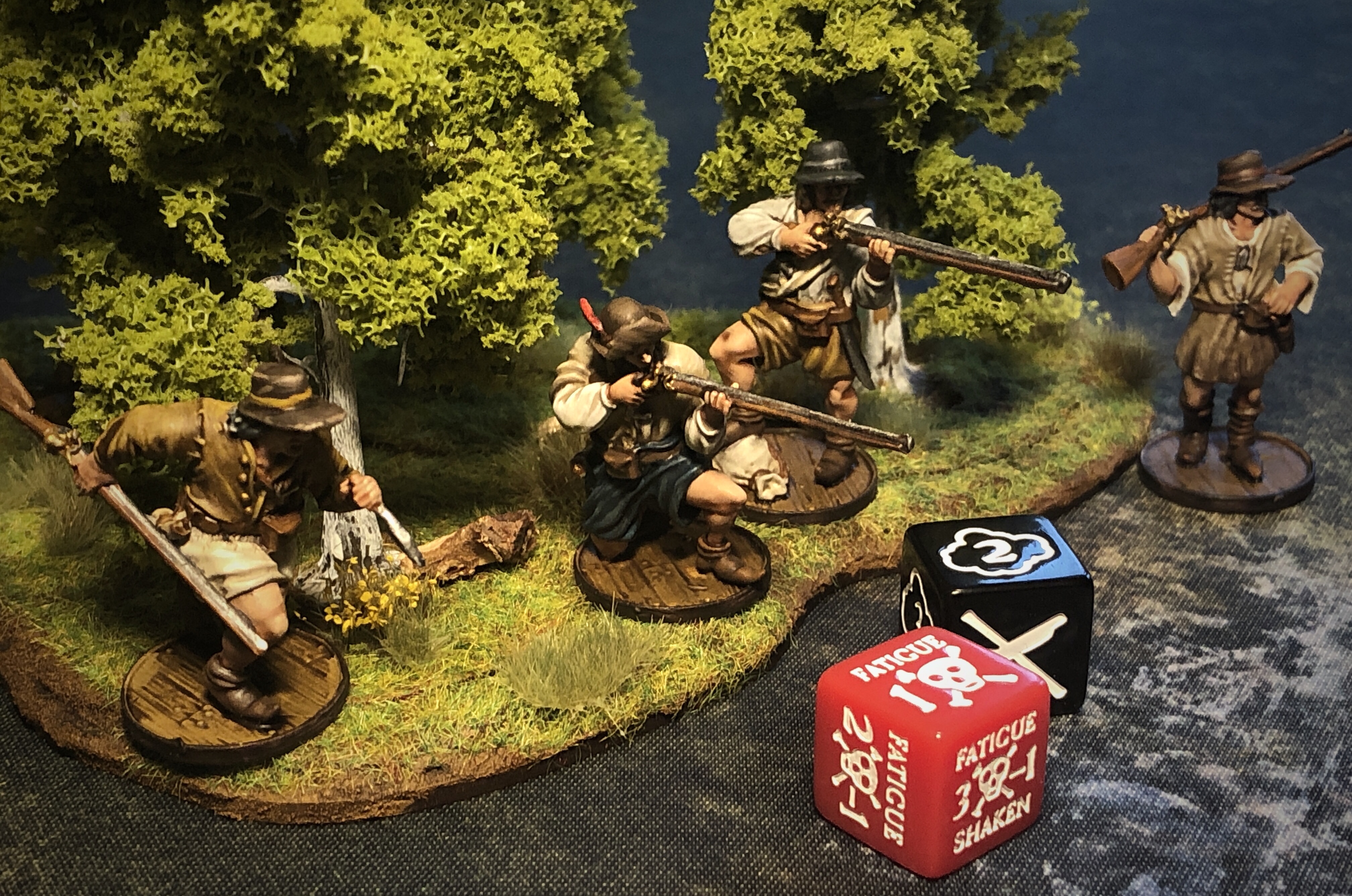 Blood & Plunder minis with reloads and fatigue dice