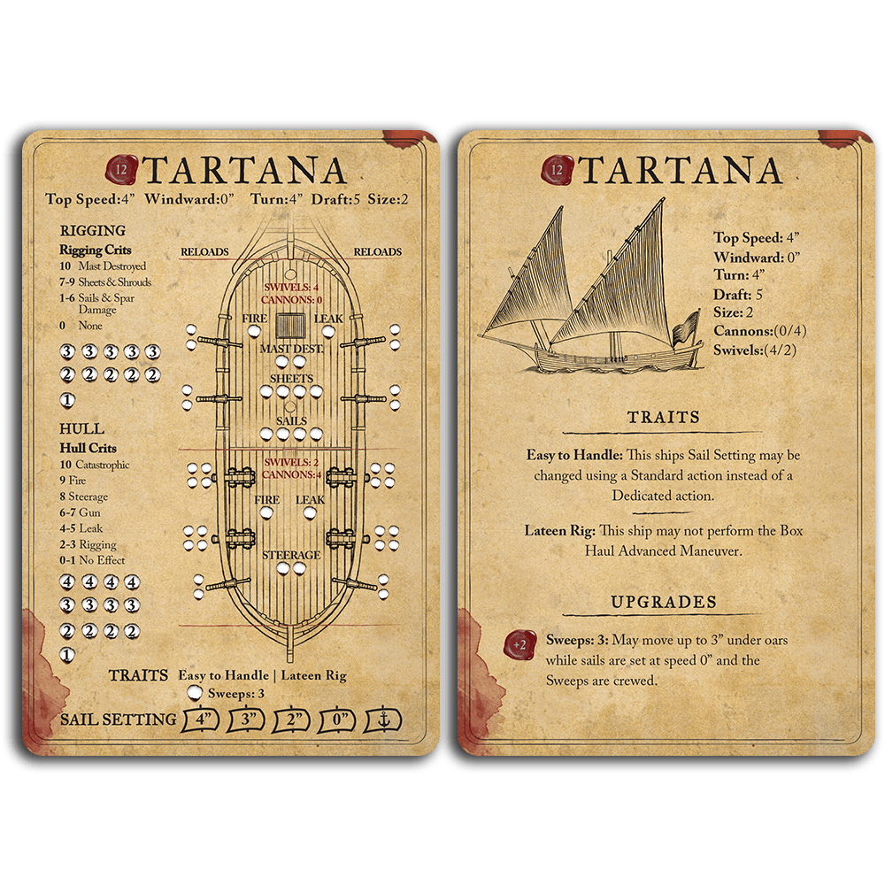 blood and plunder tartana stat card