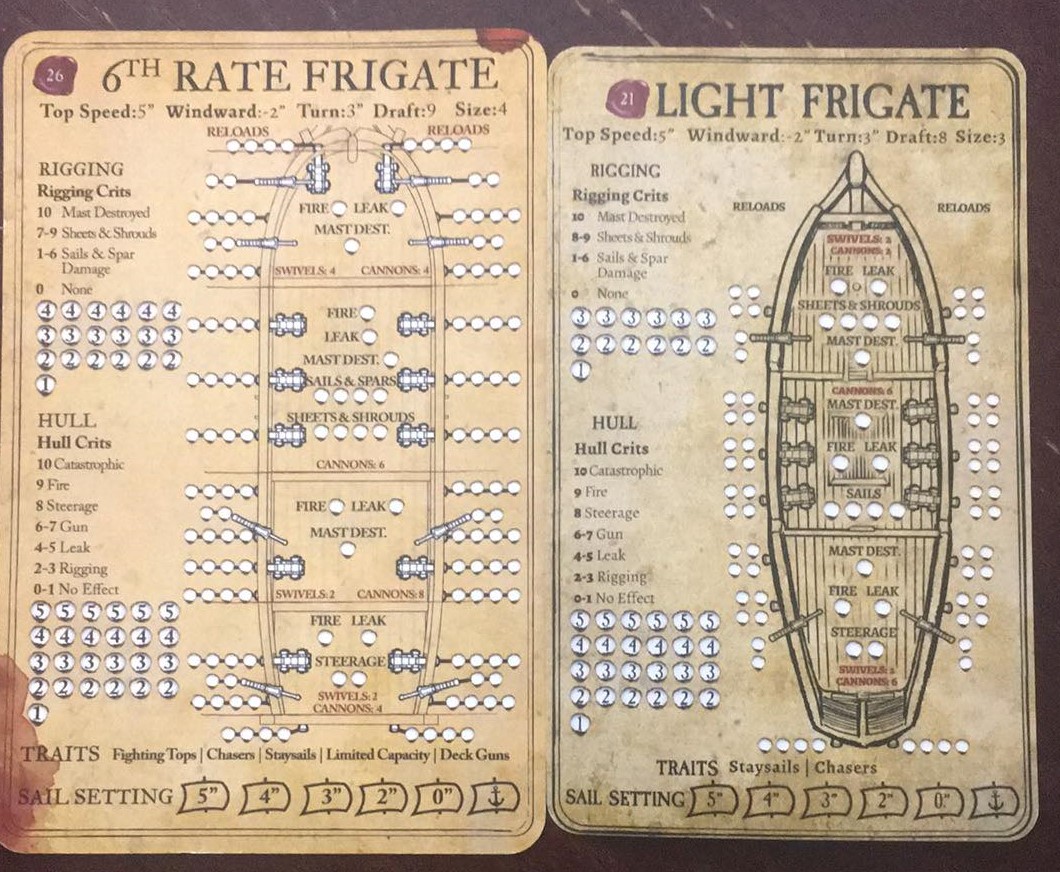 6th Rate Frigate and Light Frigate stat cards front