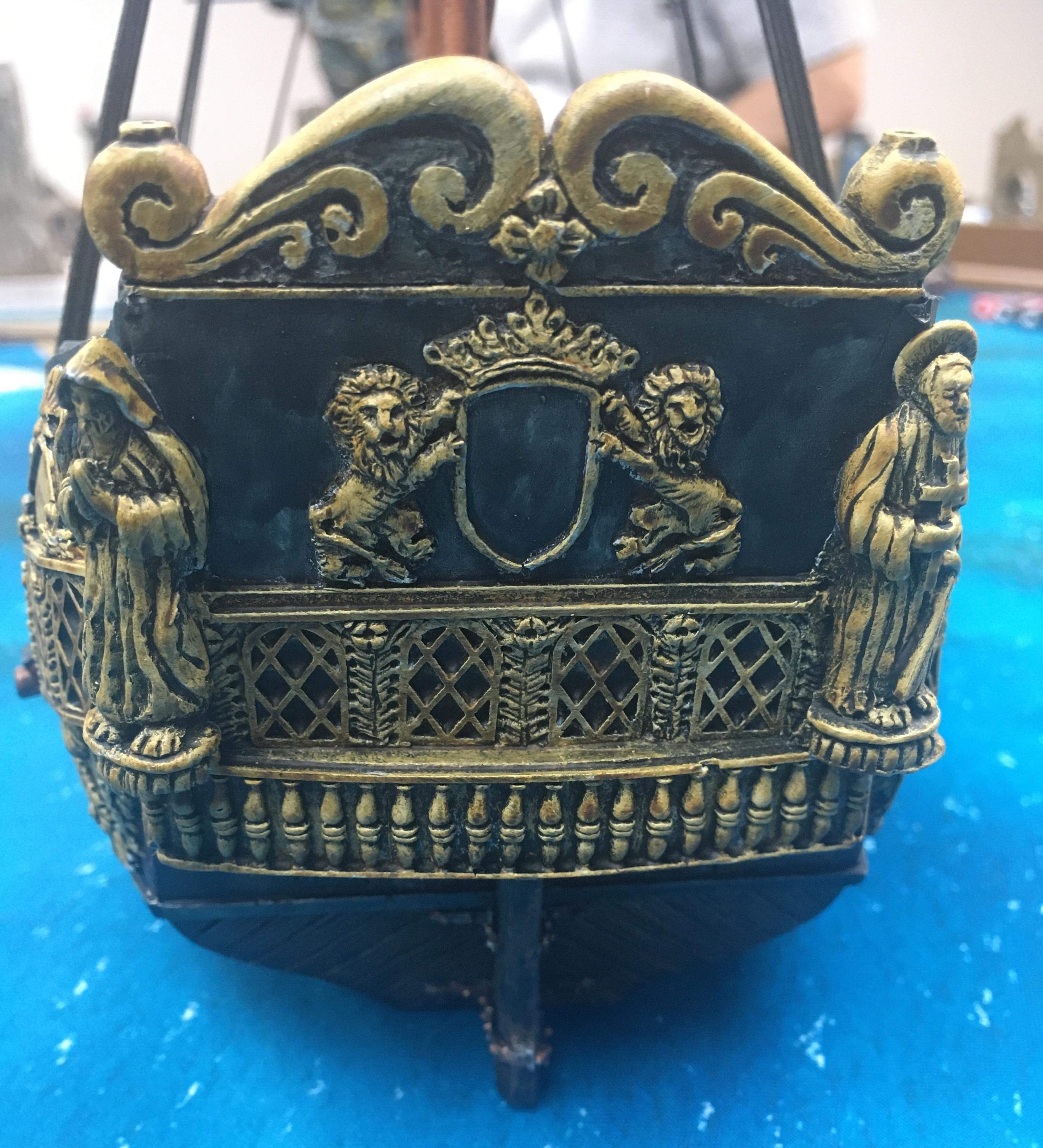 Blood & Plunder 6th Rate Frigate with custom stern using items from the galleon