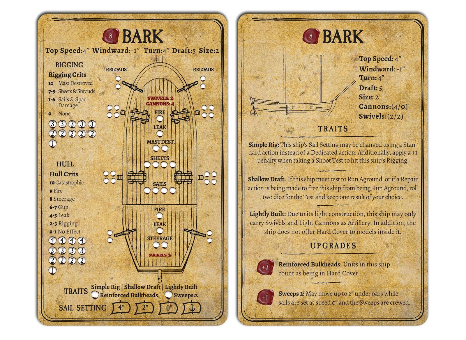 Ship Cards on the wood 1