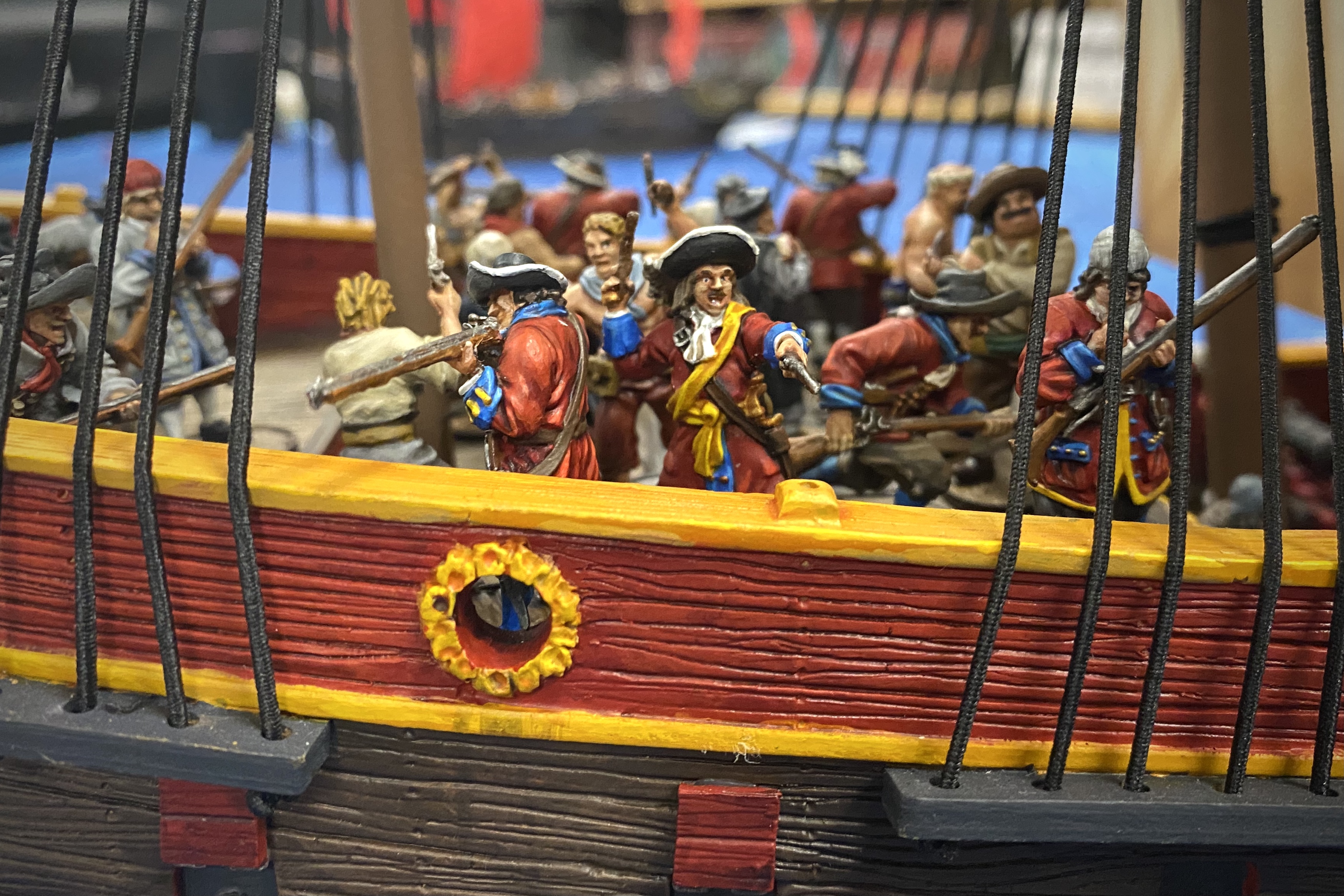 6th Rate Frigate English soldiers on deck