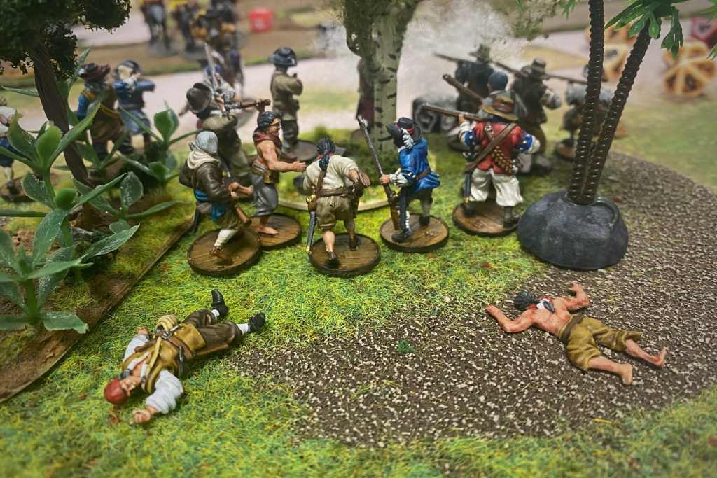 Blood & Plunder Casualty Markers in the midst of combat