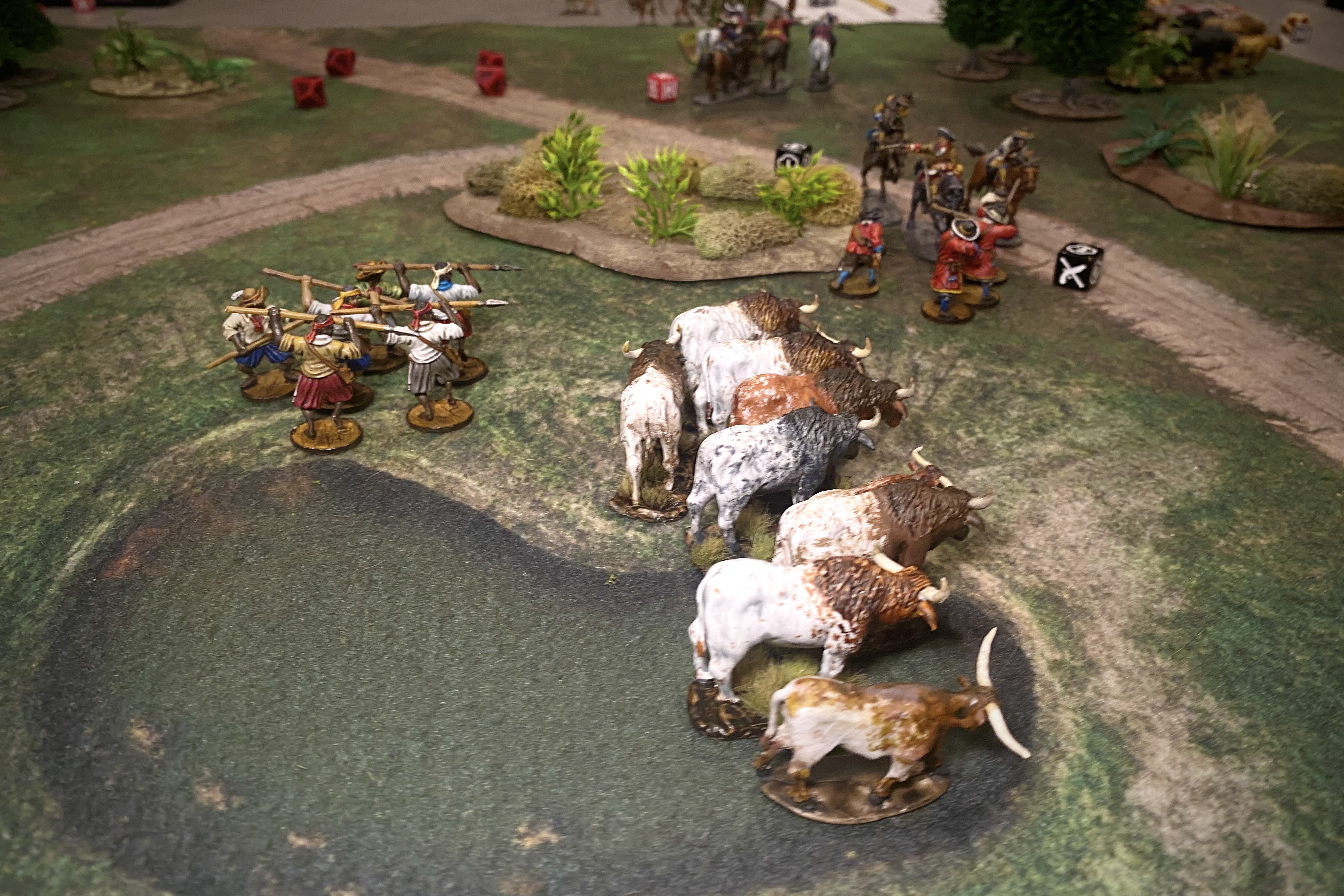 English & Spanish troops fight over livestock in a historical 17th century sceneario