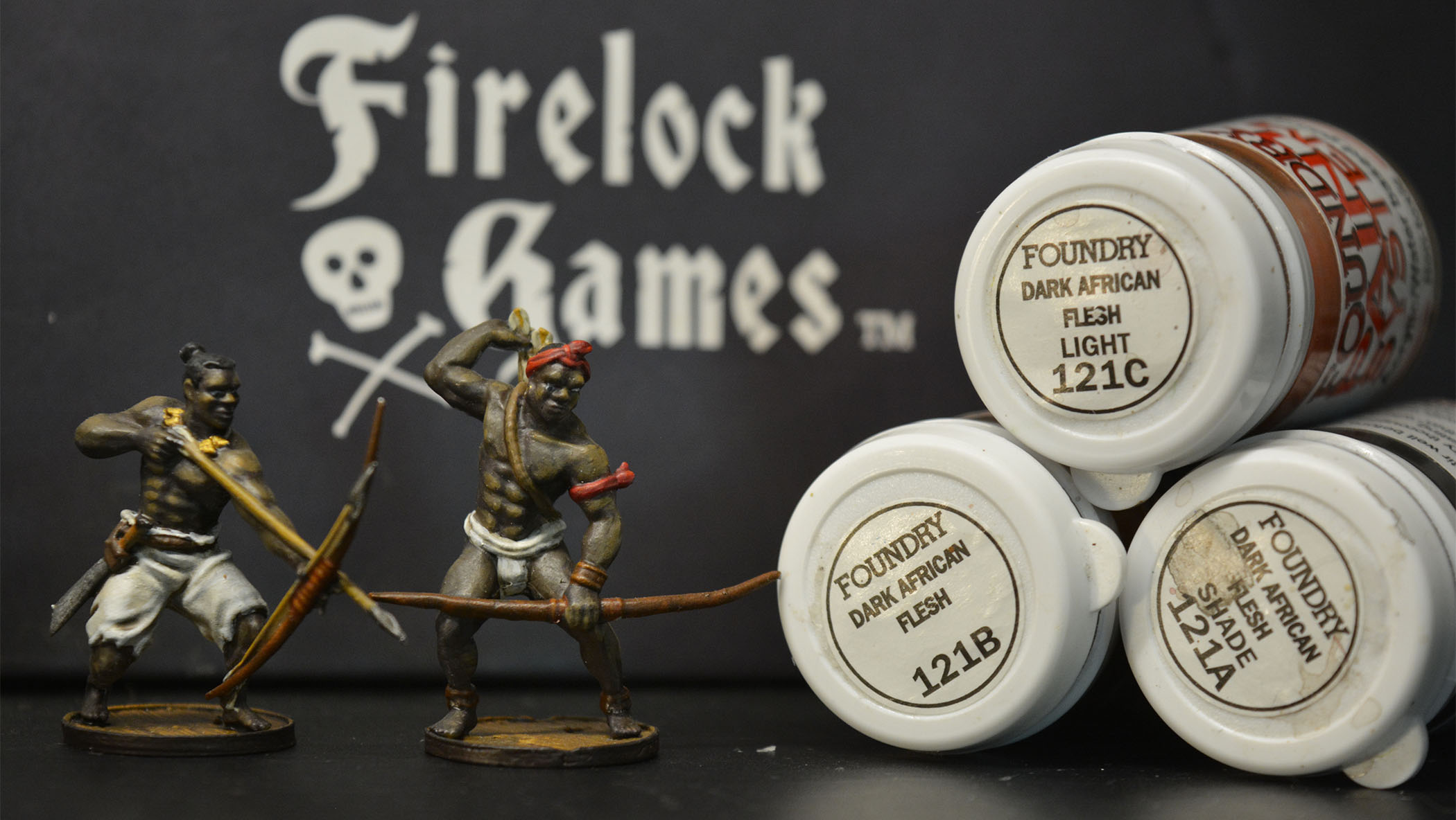 Foundry 121 dark african flesh paint scheme on Blood & Plunder miniatures