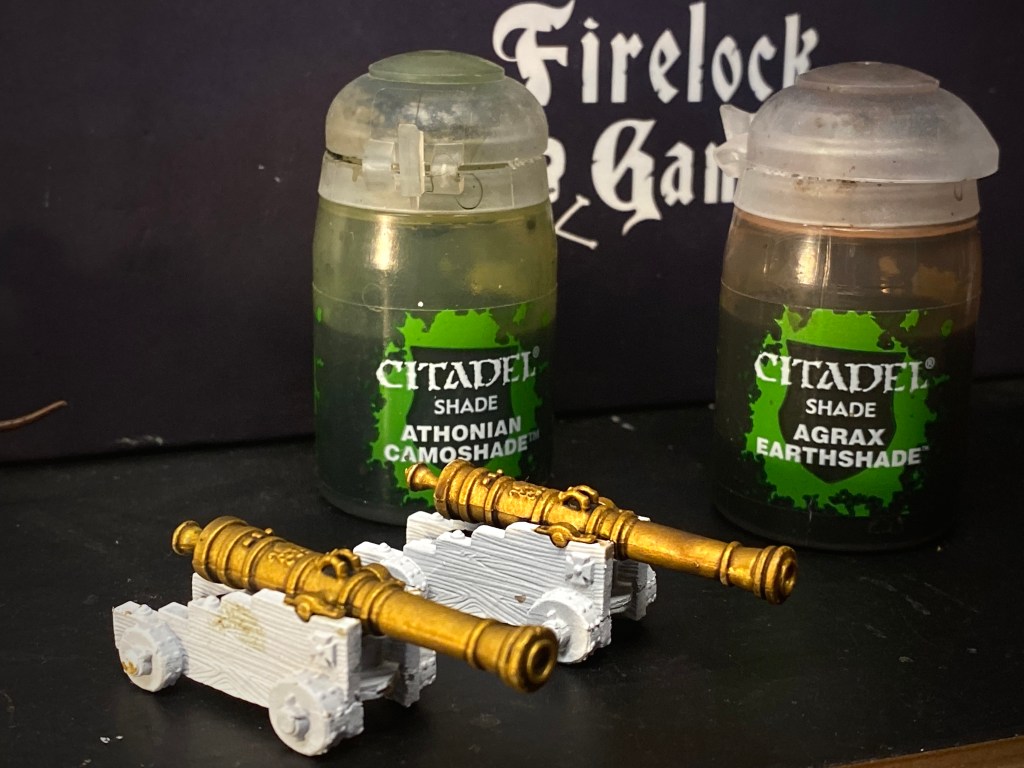 2 Contrast paint bottles used on the Blood & Plunder naval cannon model