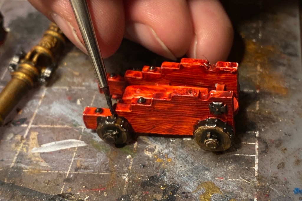 painting the naval cannon carriage