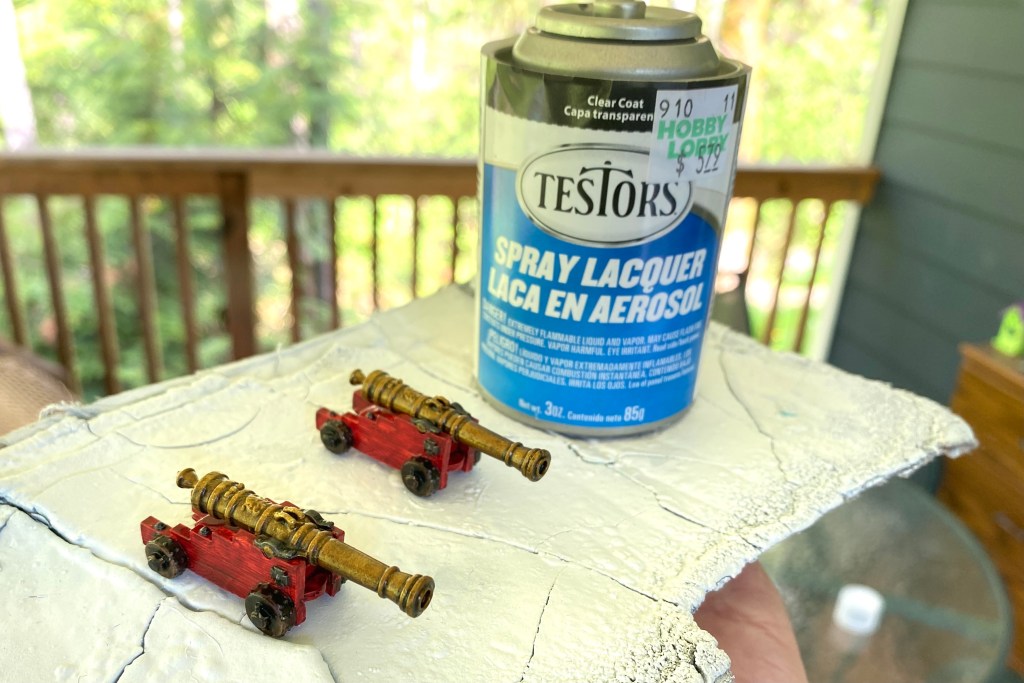 Testors spray lacquer model sealer as a final step