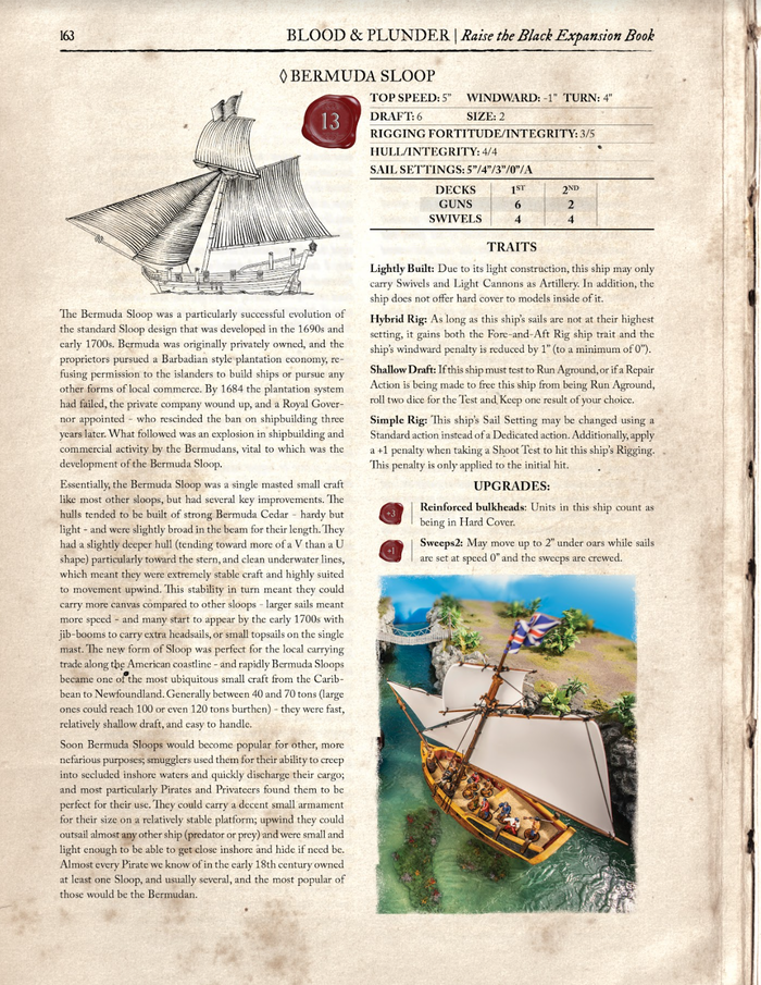 Blood and Plunder Raise the Black Bermuda Sloop Stats