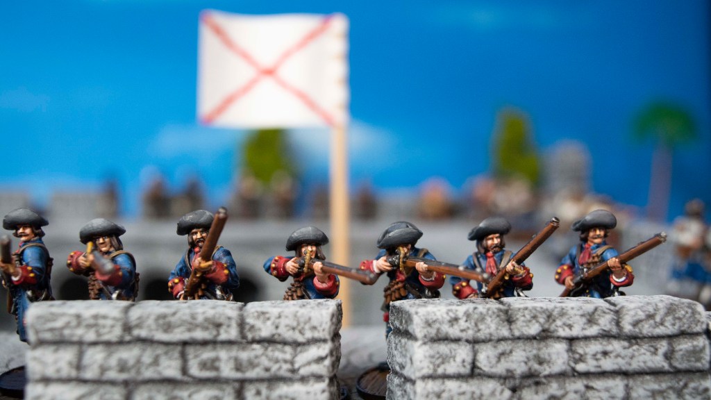 Spanish Fort with musket soldier minis