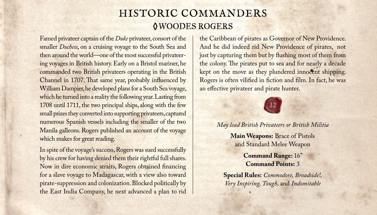 Woodes Rogers commander stats