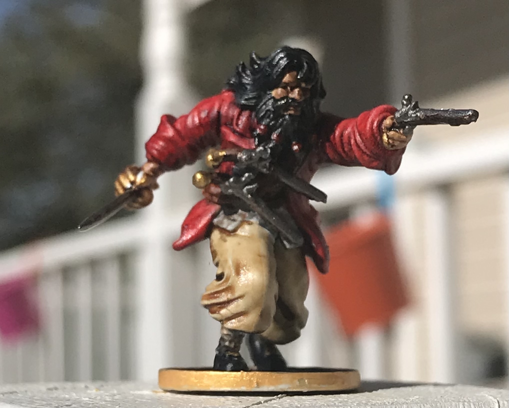 Edward “Blackbeard” Teach miniature from the new "Raise the Black" expansion for Blood & Plunder