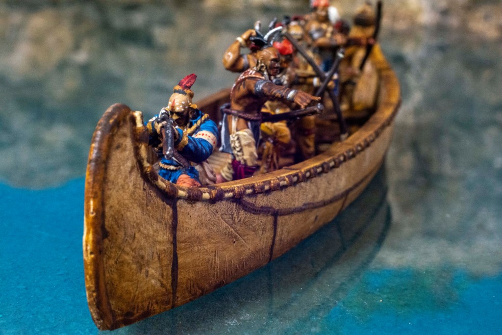 Blood & plunder birchbark canoe resin water