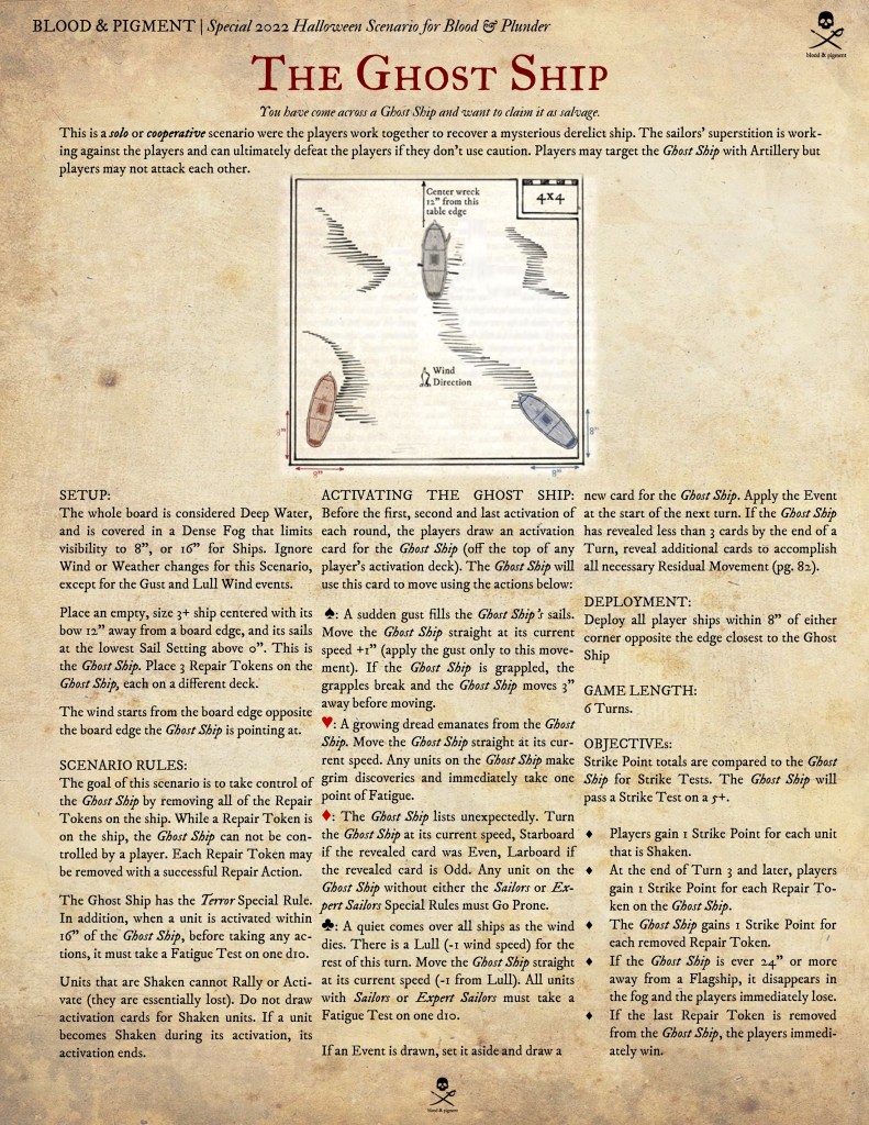 ghost ship scenario blood and plunder