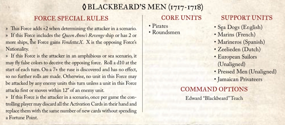 Blackbeard's Men faction from "Raise the Black" for Blood & Plunder
