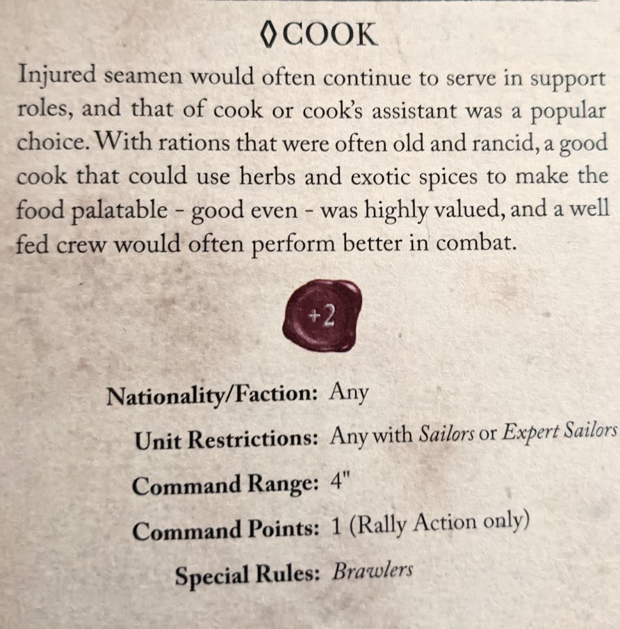 Blood & Plunder Cook Fighting Man Stats