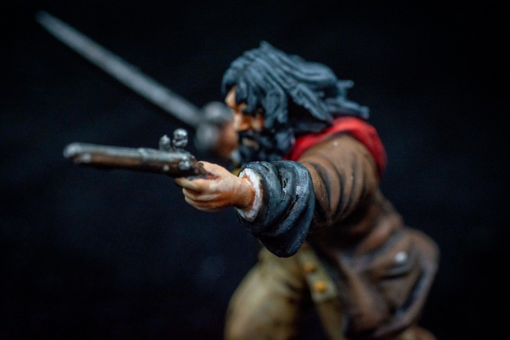 Edward “Blackbeard” Teach miniature from the new "Raise the Black" expansion for Blood & Plunder