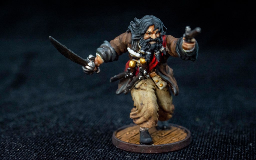 Edward “Blackbeard” Teach miniature from the new "Raise the Black" expansion for Blood & Plunder