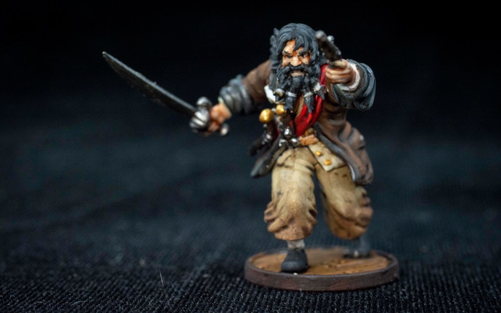 Edward “Blackbeard” Teach miniature from the new "Raise the Black" expansion for Blood & Plunder