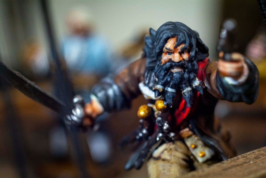 Edward “Blackbeard” Teach miniature from the new "Raise the Black" expansion for Blood & Plunder