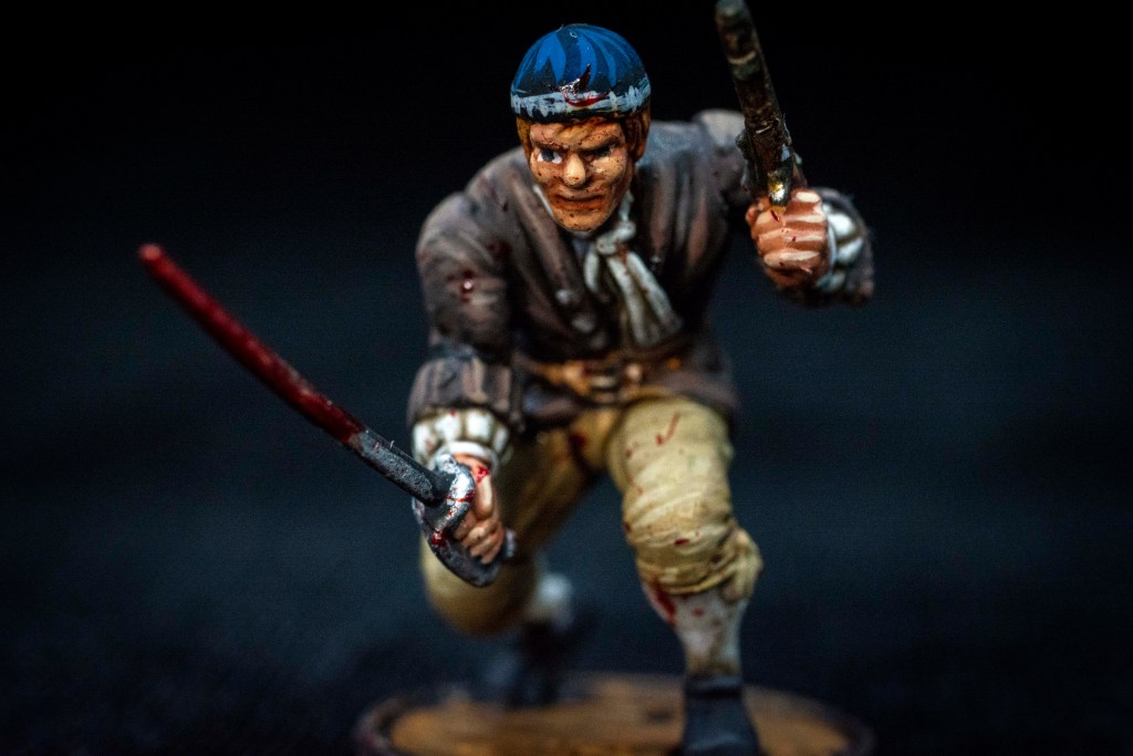 blood spattered Charles Vane model from blood & Plunder