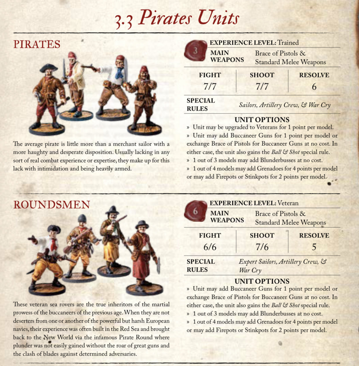 blood and plunder unique pirate units