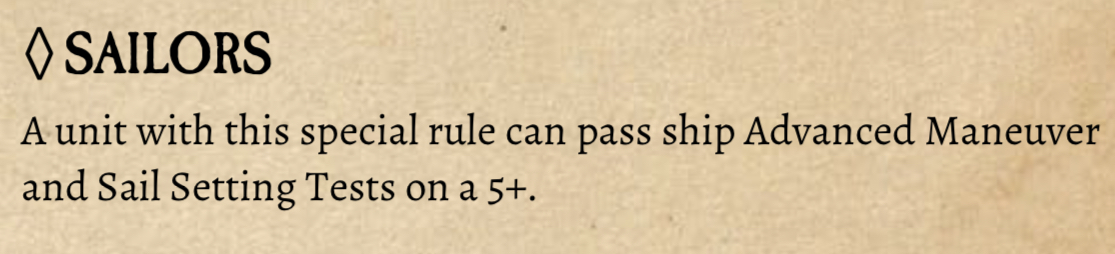 blood and plunder sailors special rule
