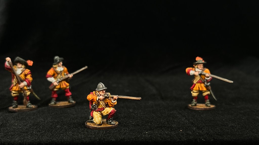 Blood & Plunder Dutch Militie - kneeling model in foreground