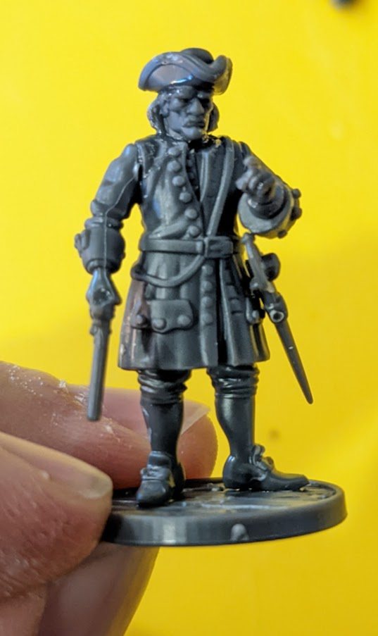 Benjamin Hornigold miniature, unpainted (front)