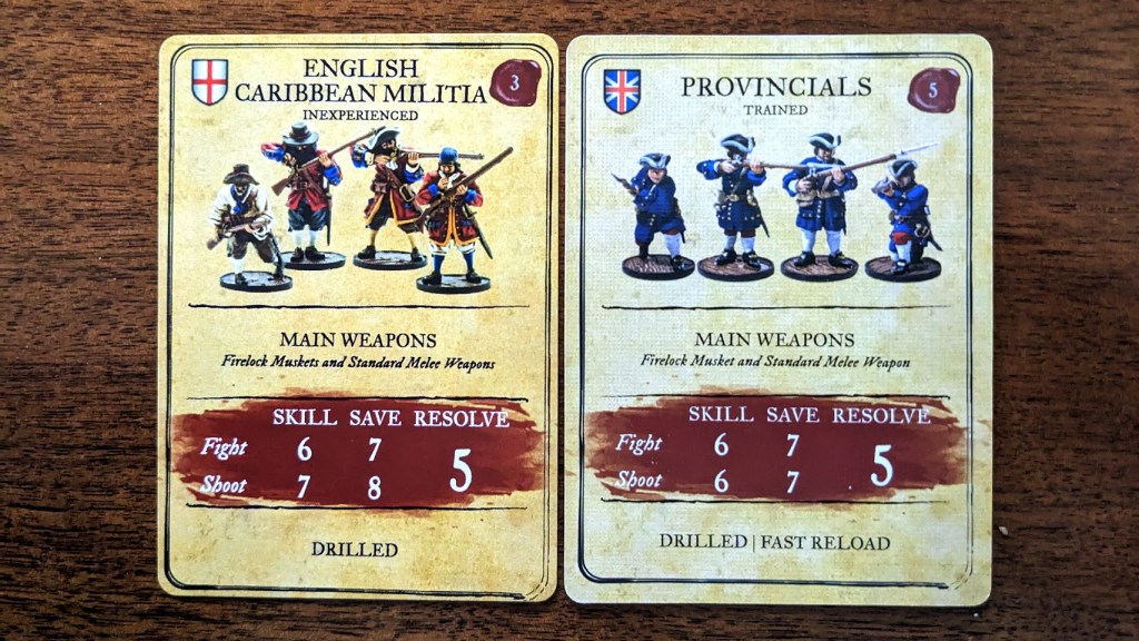 Blood & Plunder 17th Century vs 18th Century stat cards side by side