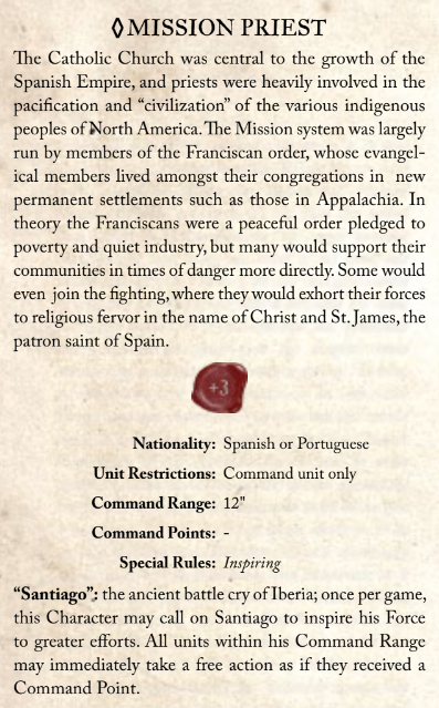 Mission Priest Character stats for Blood & Plunder