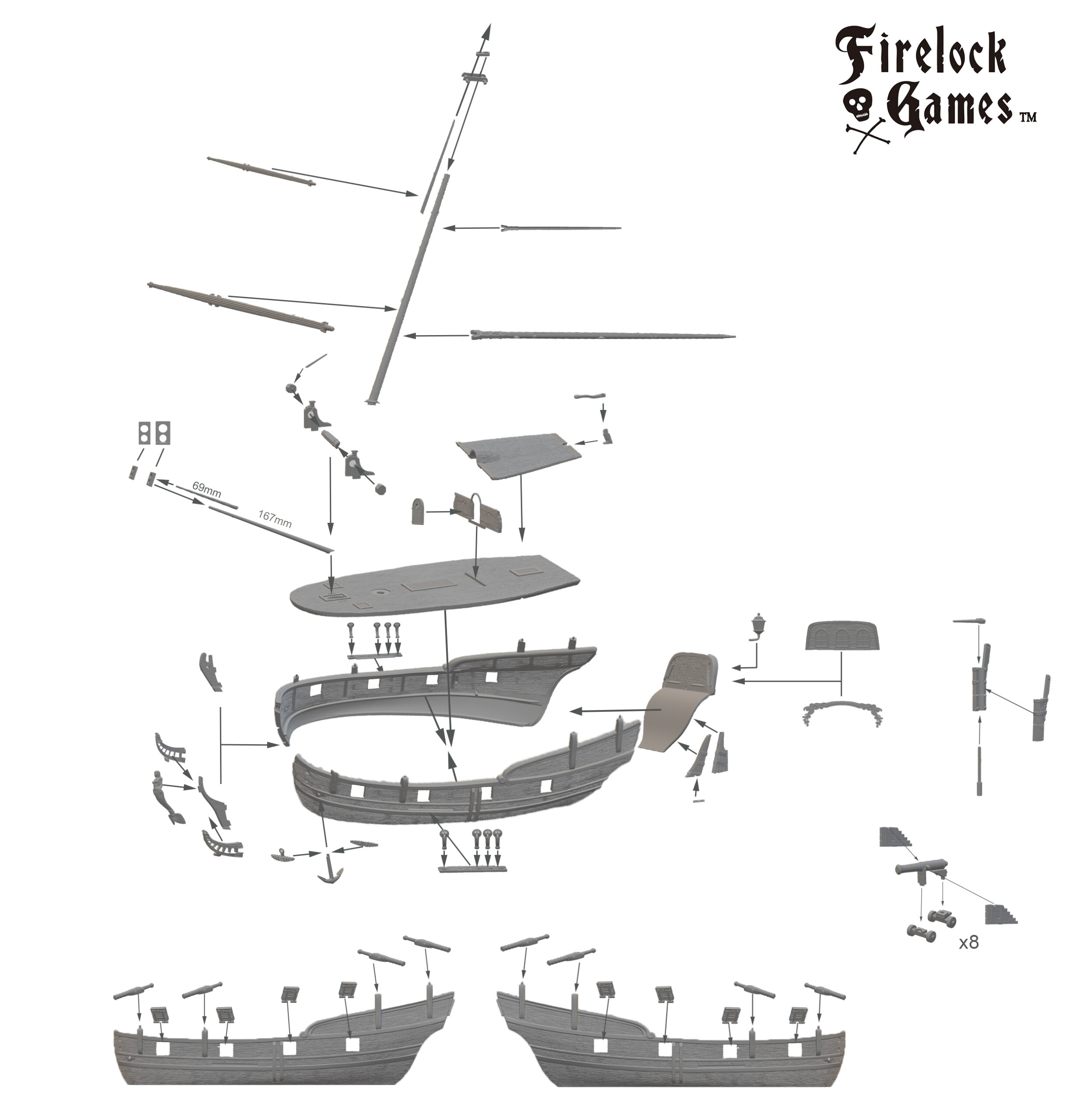 18th Century Sloop - model assembly instructions