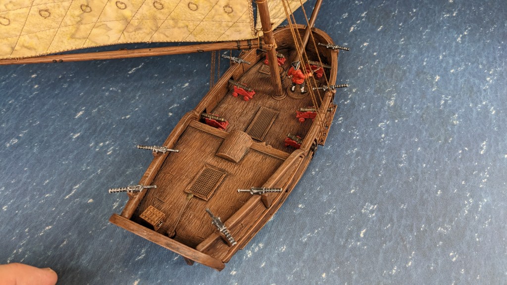 Fully armed Bermuda Sloop by Guy Rheuark