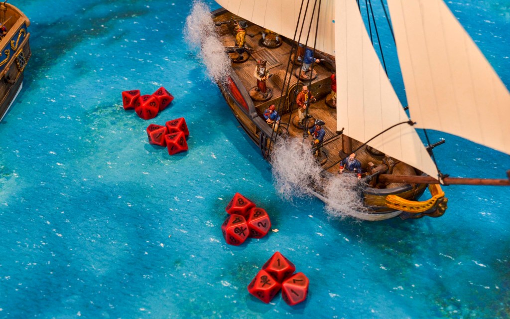 Broadside dice and smoke