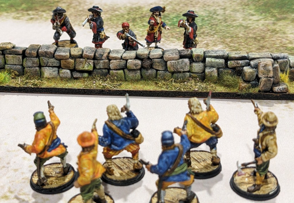 Dutch Enter Ploeg attacking enemies behind a stone wall