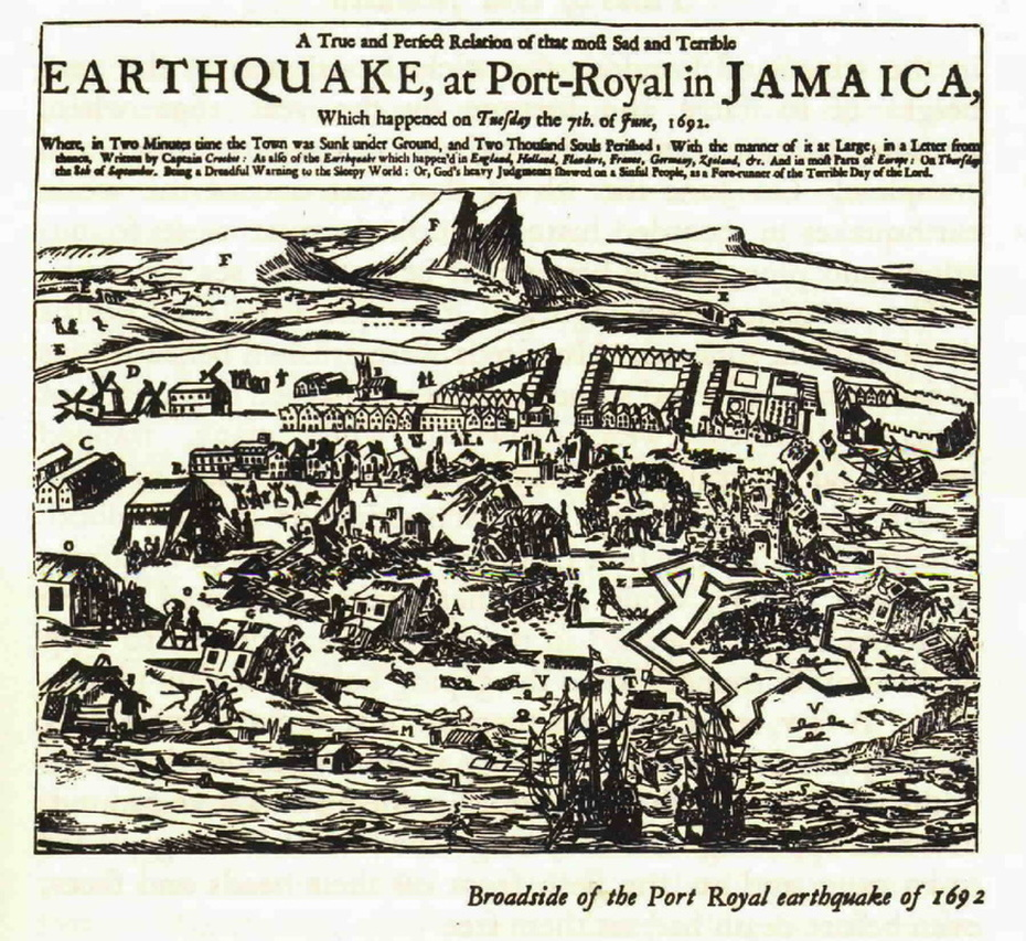 Earthquake at Port-Royal in Jamaica news article