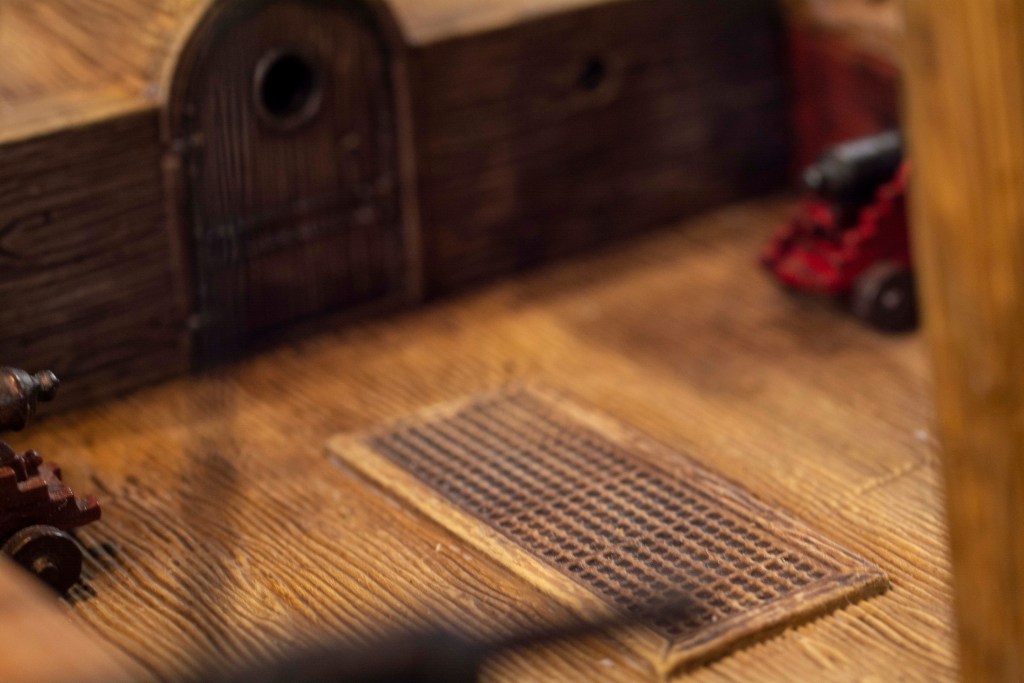 Weathering effects painted on the grate