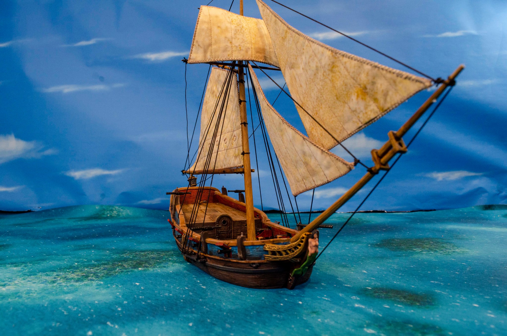Splinter Class Sloop Bermuda Sloop - Completed Blood & Plunder Ship - Blood & Pigment