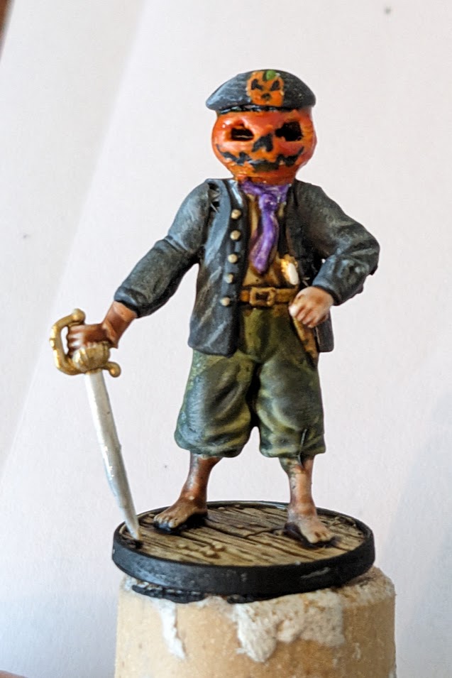 work in progress painted Headless Seaman miniature