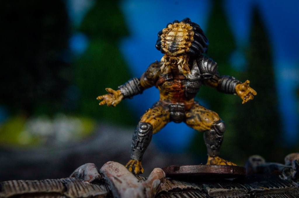 A Predator roars in a defiant challenge