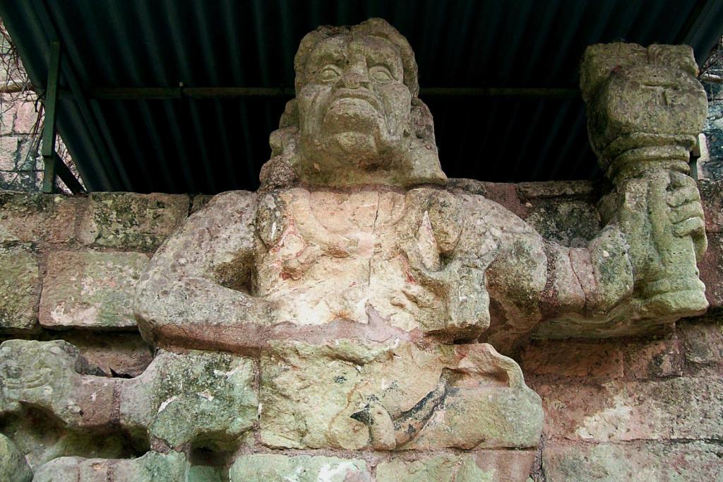 Howler monkey sculpture near Copán, Honduras