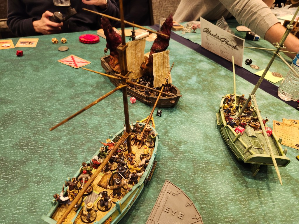 Two Balandras engage a Barko Luengo in Blood & Plunder