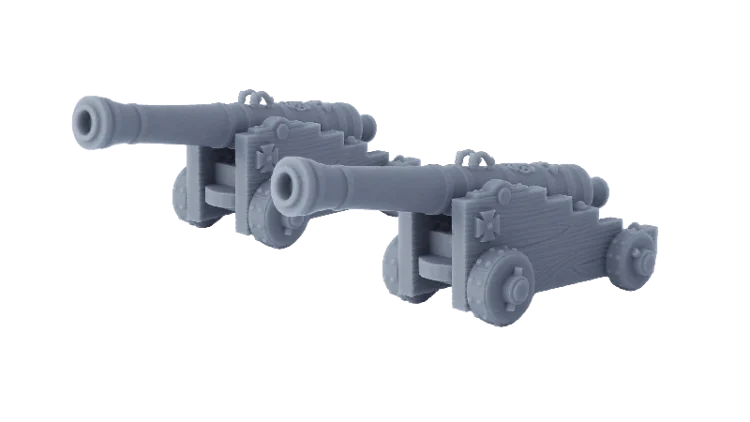 2pk of resin Heavy Cannons by Firelock Games for Blood & Plunder