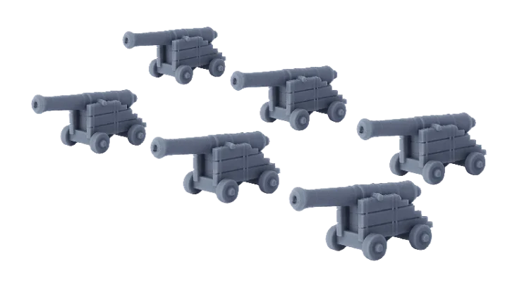 6pk of resin Light Cannons by Firelock Games for Blood & Plunder