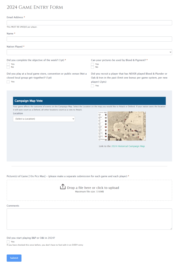 Summer of Plunder 2024 Entry Form Preview