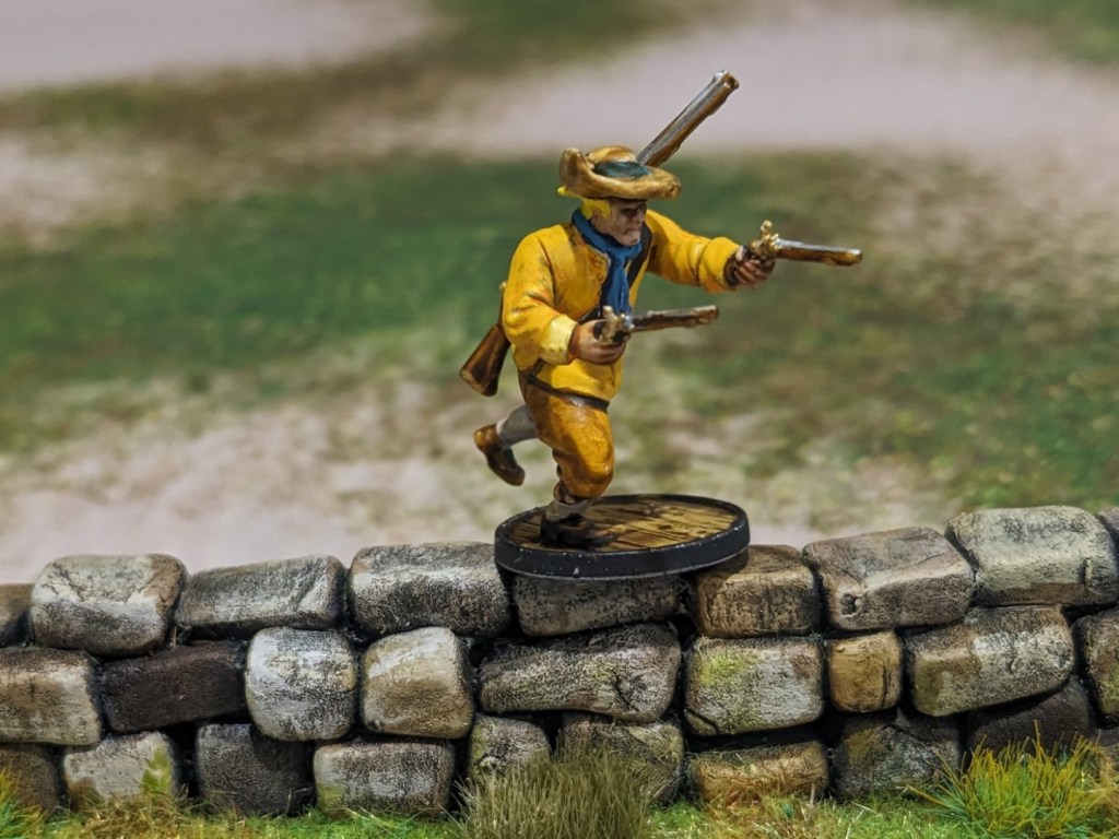 Captain Sven Svensson Skute charging over a wall