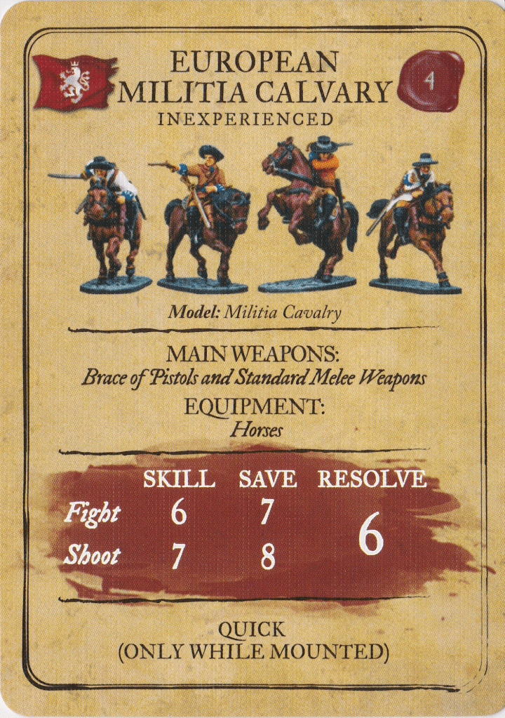 European Militia Cavalry Unit Card