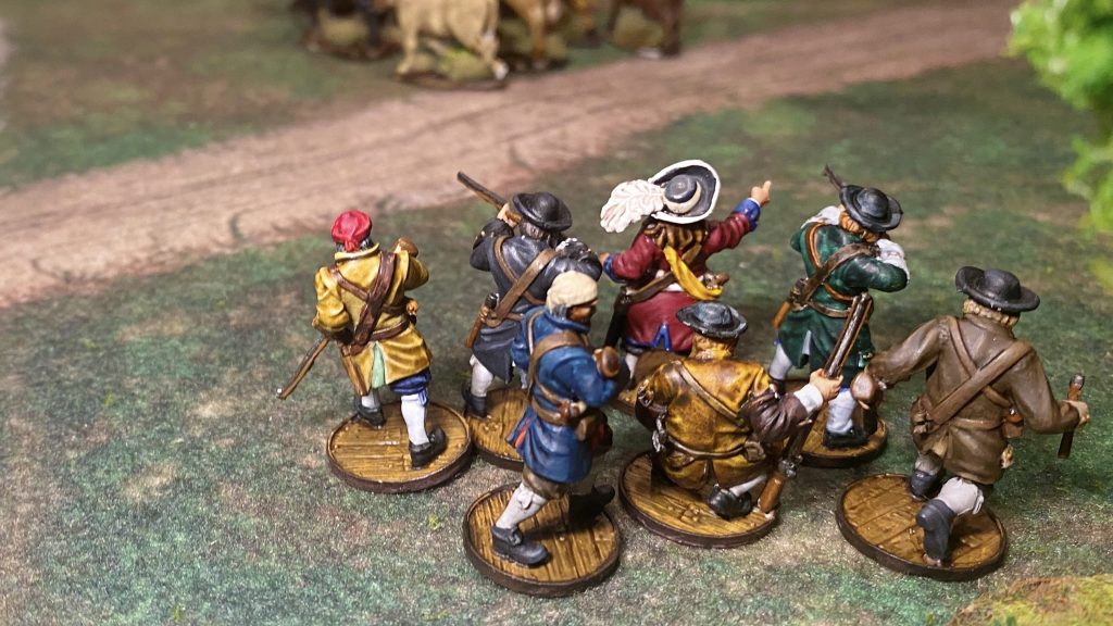 English North American Colonial Militia moved to defend their herd